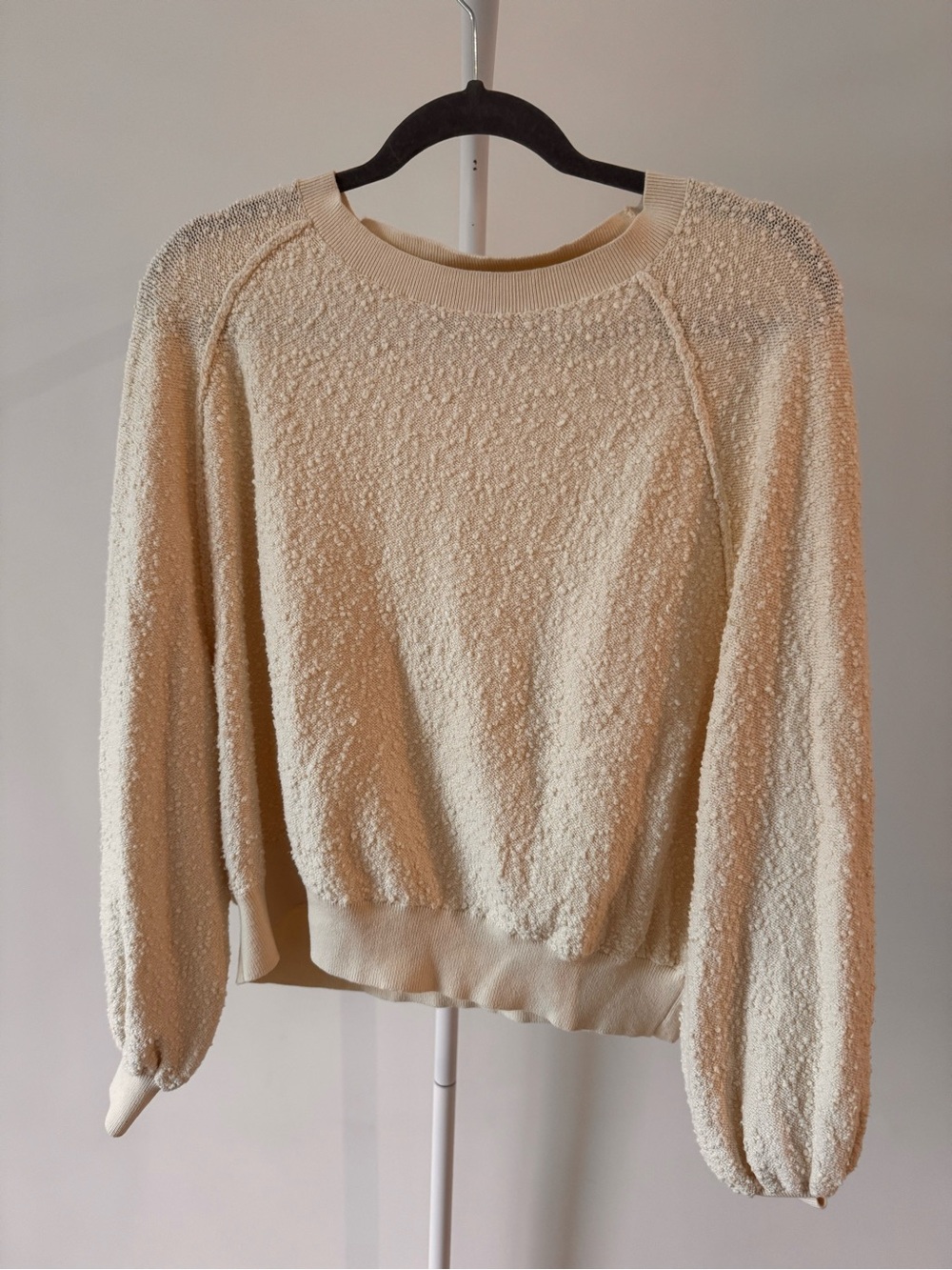 Free people cream textured pullover